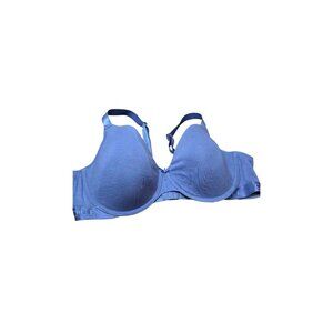 Cacique 44D Matte Shine Blue Underwire T-Shirt Bra Adjustable Straps